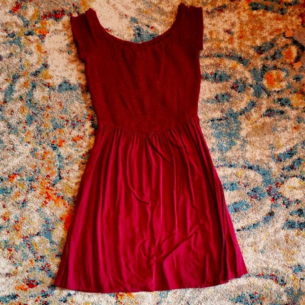 Elegant Burgundy Dress